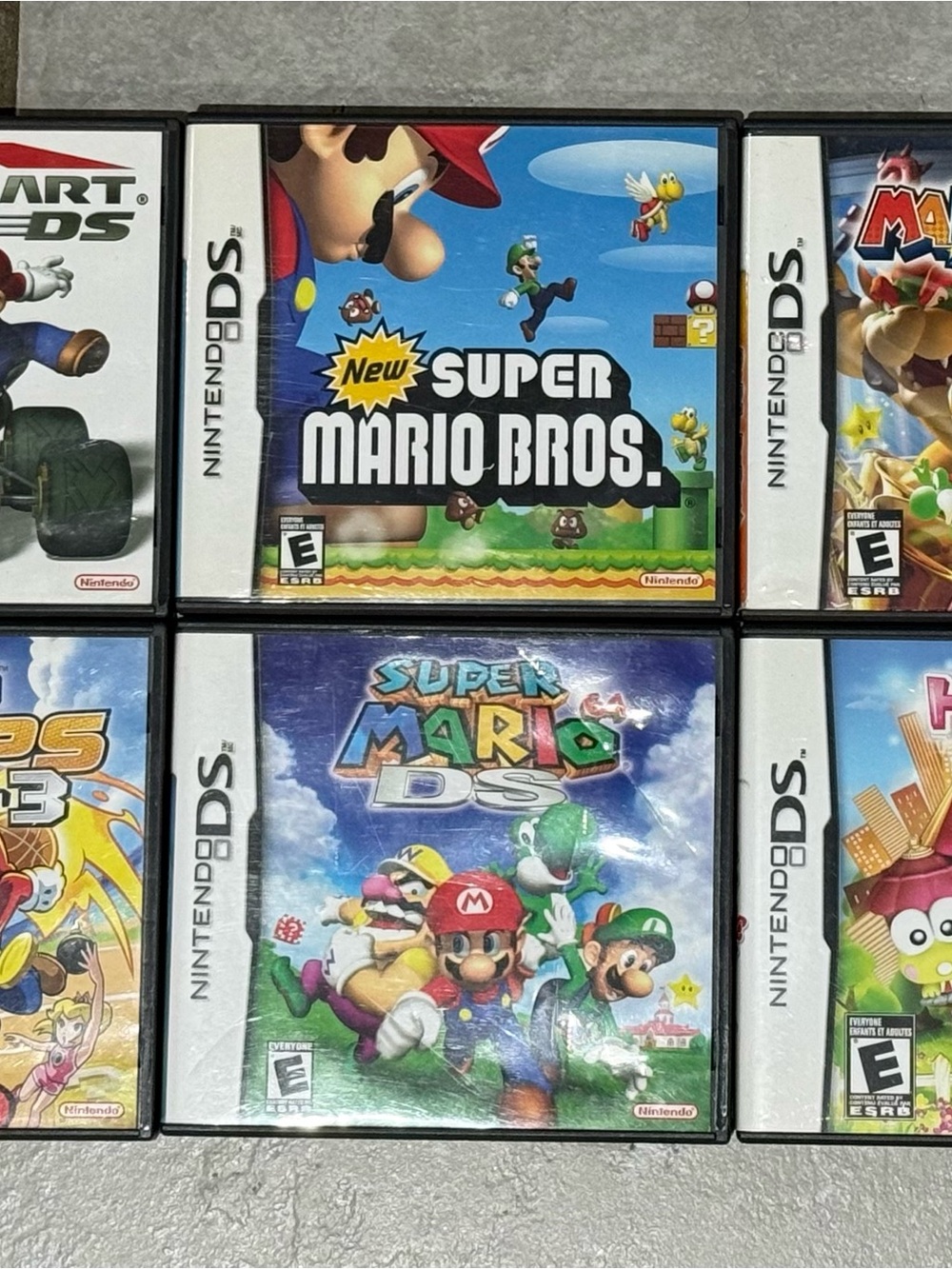 6 Nintendo DS Games - Super Mario, Mario Kart, Mario Party, Hello Kitty & more